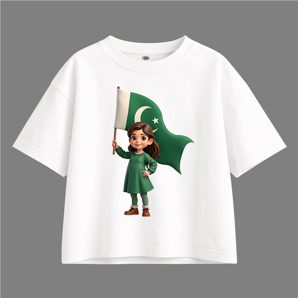 14 AUGUST LITTLE GIRL WITH FLAG Oversized Tracksuit