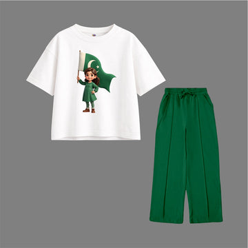 14 AUGUST LITTLE GIRL WITH FLAG Oversized Tracksuit