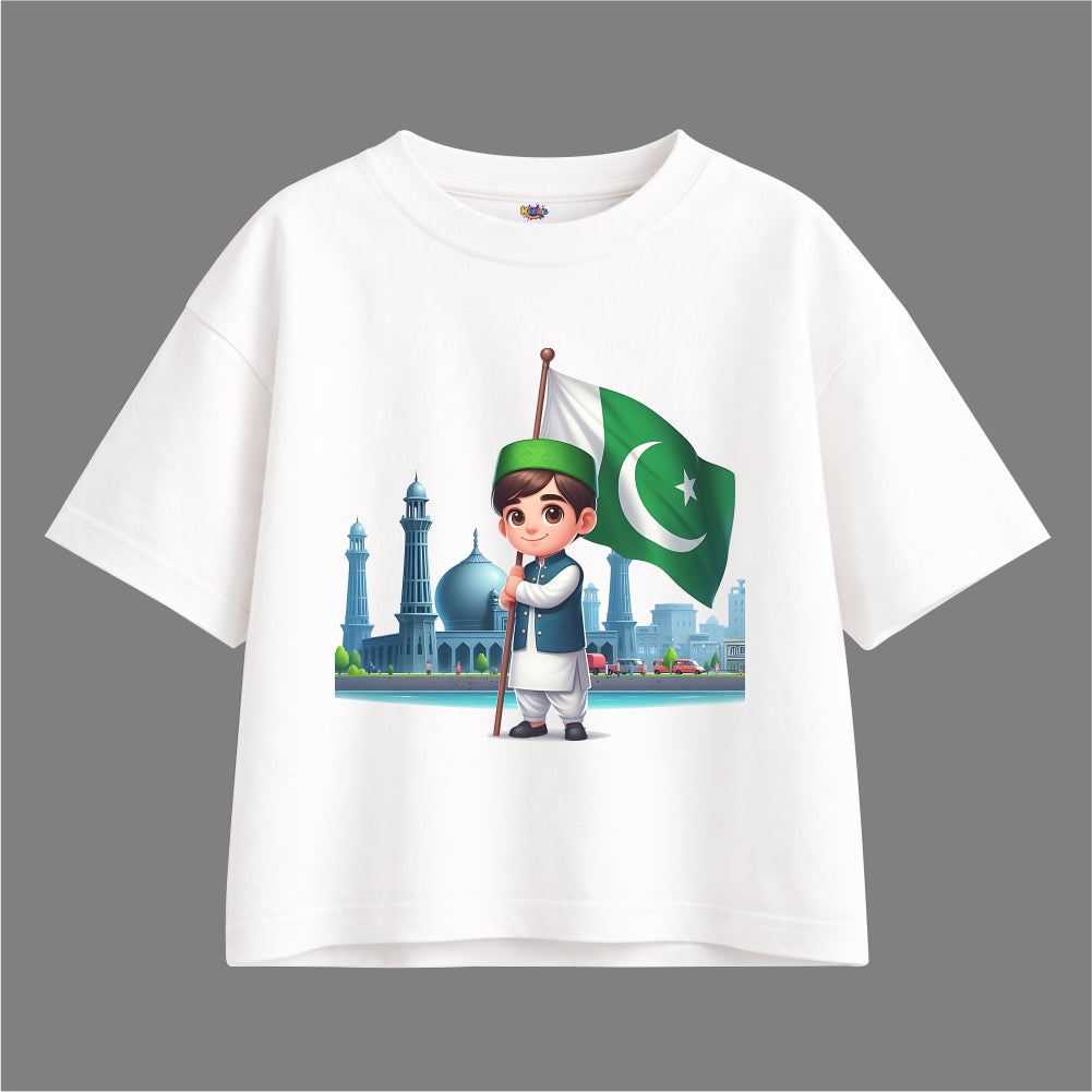 14 AUGUST CUTE BOY WITH PAKISTAN FLAG Oversized Tracksuit