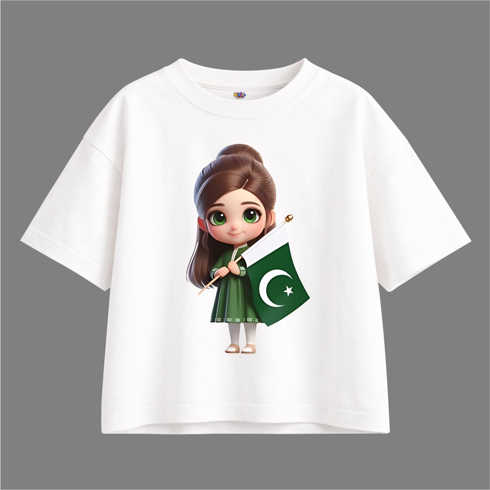 14 AUGUST CUTE GIRL WITH PAKISTAN FLAG Oversized Tracksuit