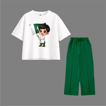 14 AUGUST LITTLE BOY WITH FLAG Oversized Tracksuit