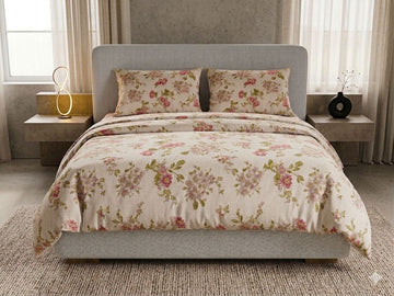 Cotton Bedsheet Floral pink