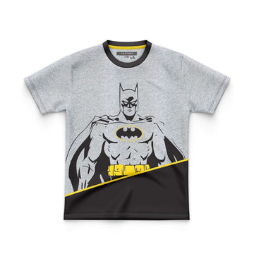 JUNIOR COTTON HEATHER GREY BATMAN TEE