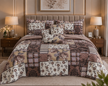Pure Cotton Bedsheet new patch Brown