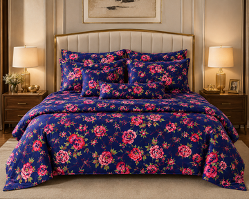 Pure Cotton Bedsheet new blue Red rose
