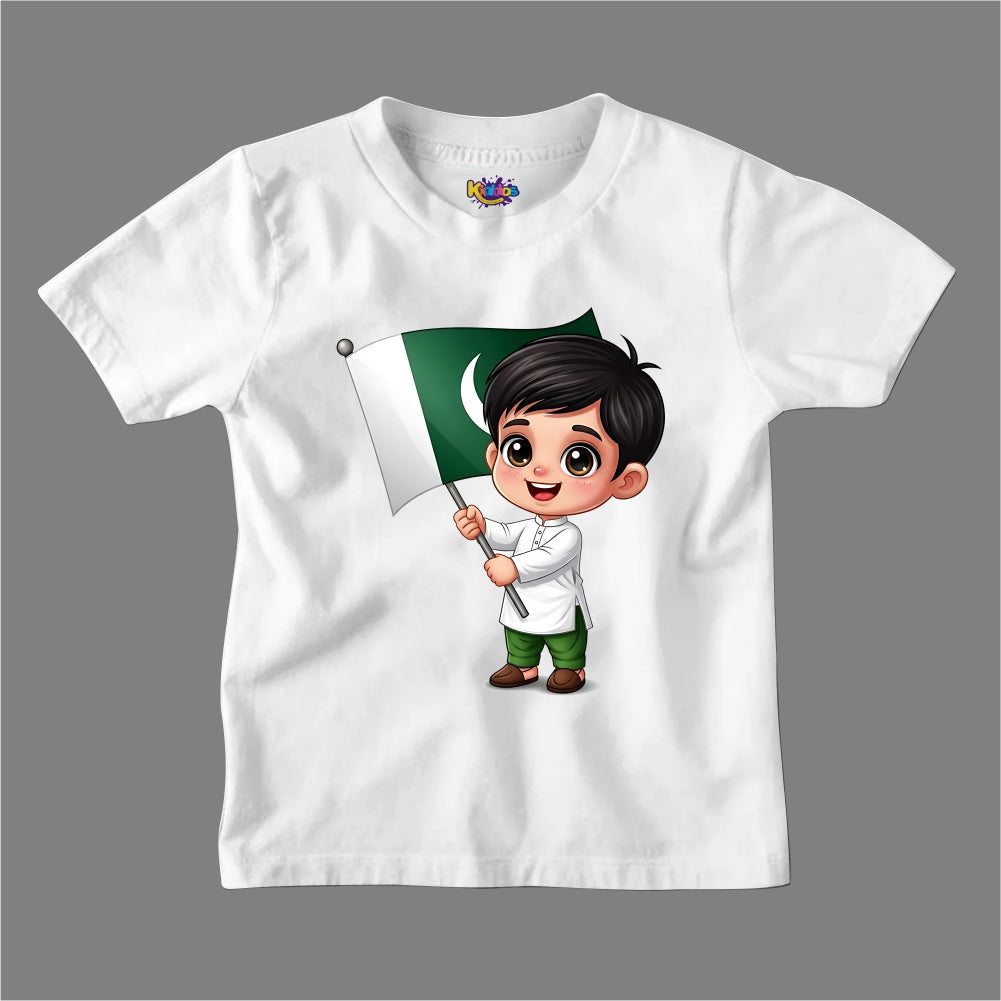 14 AUGUST LITTLE BOY WITH FLAG T-SHIRT