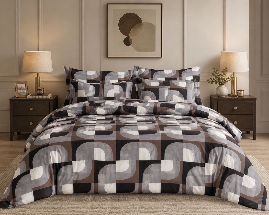 Pure Cotton Bedsheet Brown 3d