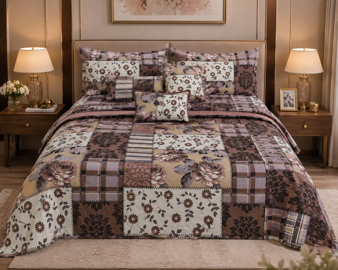 Pure Cotton Bedsheet new patch Brown