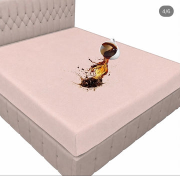 Fitted Mattress protected sheet peach