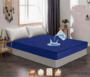 Fitted Mattress protected sheet Blue