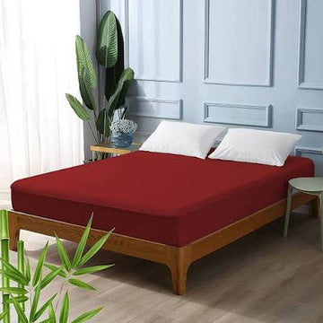 Fitted Mattress protected sheet mehroon