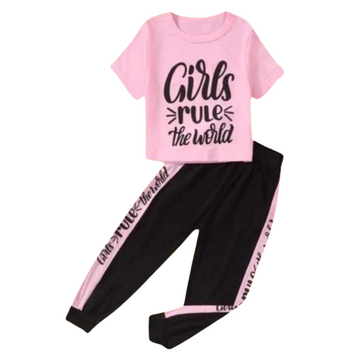 GIRLS RULE TROUSER SET