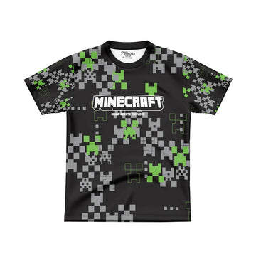 DIGITAL POLYESTER - SMOKE NEON MINECRAFT WRINTING TEE DG01240AO