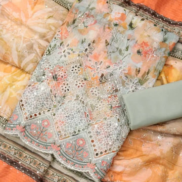 ❁Bin Saeed Fancy Luxury Embroidery Chickenkari 3PICES Lawn COLLECTION❁