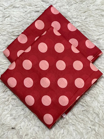 Womens 2 Piece Lawn Light Red Polka Dot Suit