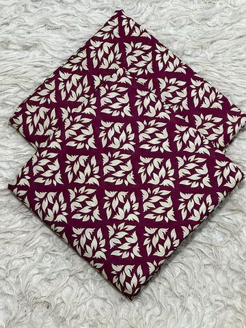 Womens 2 Piece Lawn Maroon Printed Suit