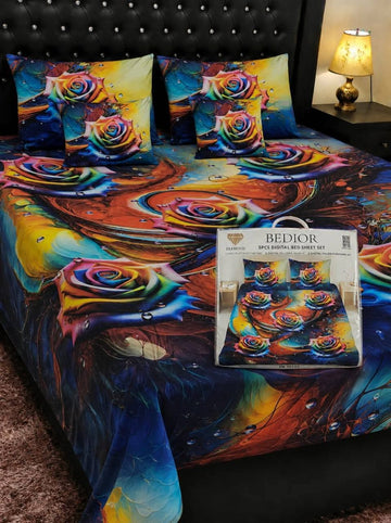 5D Digital Bedsheet Set #18 | King Size | 3 Pcs