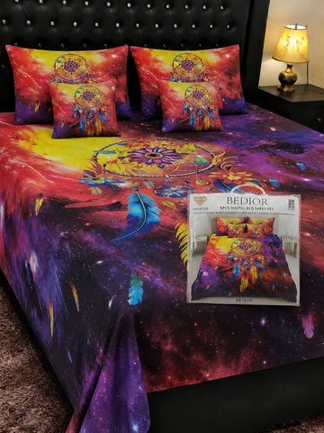5D Digital Bedsheet Set #20 | King Size | 3 Pcs
