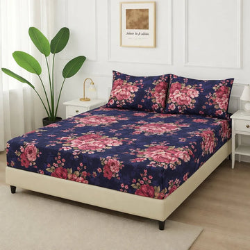 Crimson Rose -Fitted Bedsheet Set
