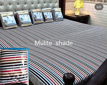 Fitted Mattress protected sheet white multi lining