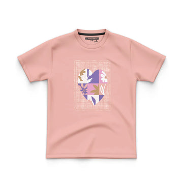 JUNIOR COTTON - DUSTY PINK HEART TEE