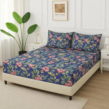 Jasmine Flower -Fitted Bedsheet Set