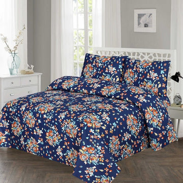 Navy Peony-Bed Sheet Set