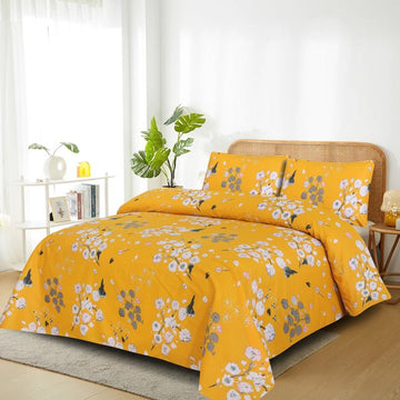 Ochre Floral-Bed Sheet Set
